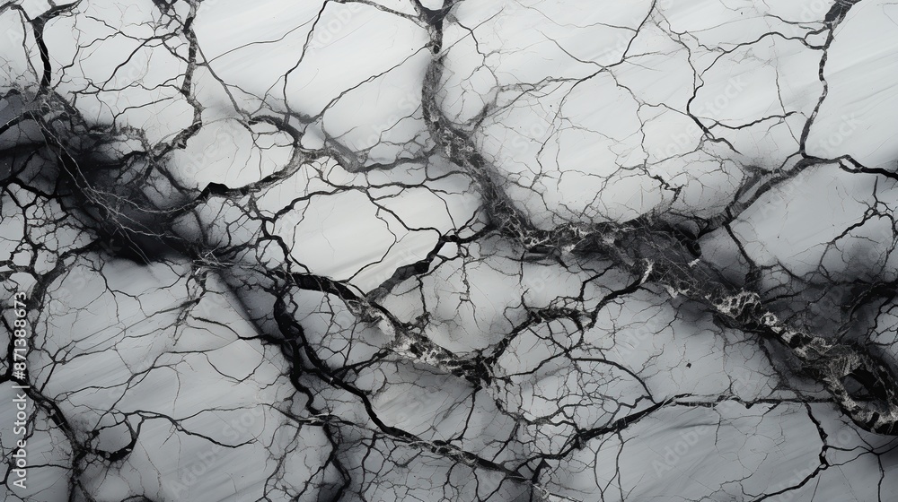 Black Veins on White Marble Black Veins on White Marble