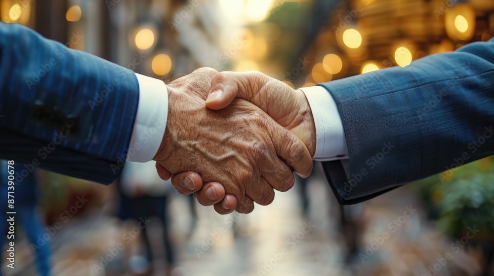 Two men shaking hands. signing an important agreement. Two men shaking hands. signing an important agreement.