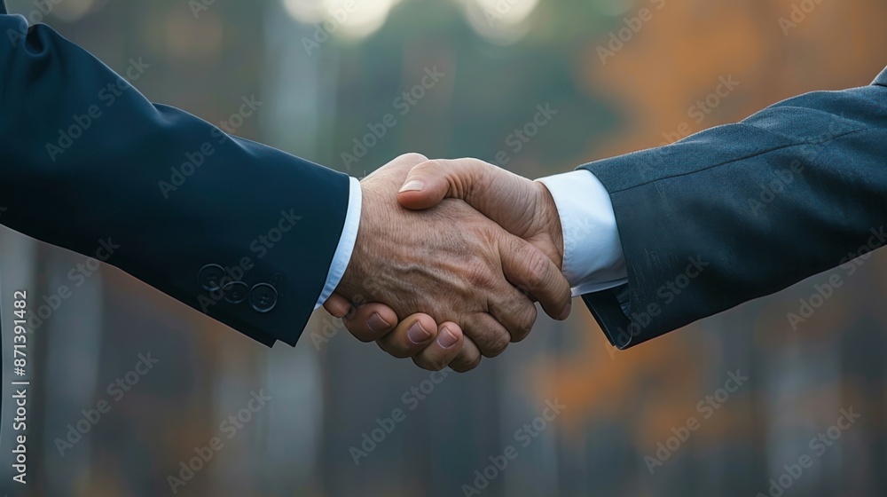 Two men shaking hands. signing an important agreement. Two men shaking hands. signing an important agreement.