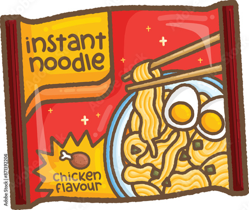  packet of chicken flavored instant noodles