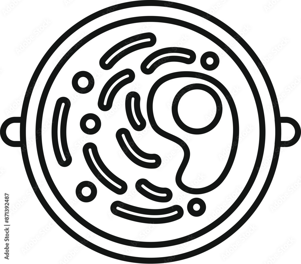 Petri dish with bacteria and cells growing in it line icon, medical tests concept Petri dish with bacteria and cells growing in it line icon, medical tests concept