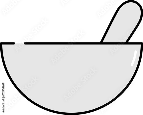 Mortar and pestle illustration
