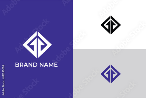 letter GG arrow upload arrow modern abstract minimal logo, letter GG hexagon arrow shield logo
