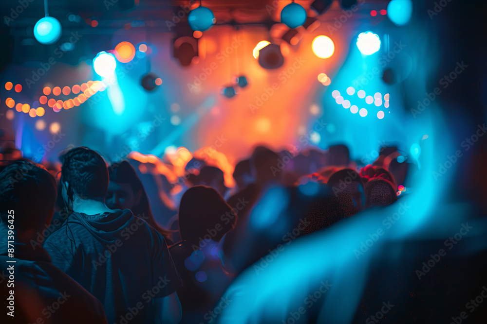 Vibrant shot of a crowded dance floor with people enjoying nightlife Vibrant shot of a crowded dance floor with people enjoying nightlife