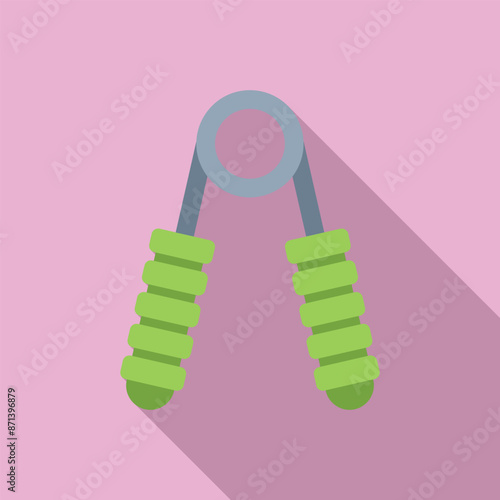 Hand grip exerciser is being squeezed to strengthen muscles