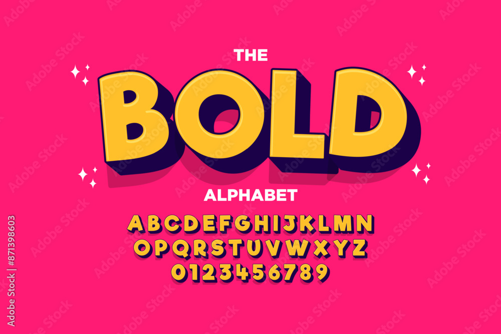 Modern playful alphabet letter and number set. funky font or typography ...