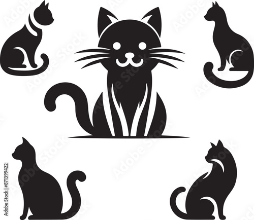 Cat design silhouette vector art work EPS file, Generator AI