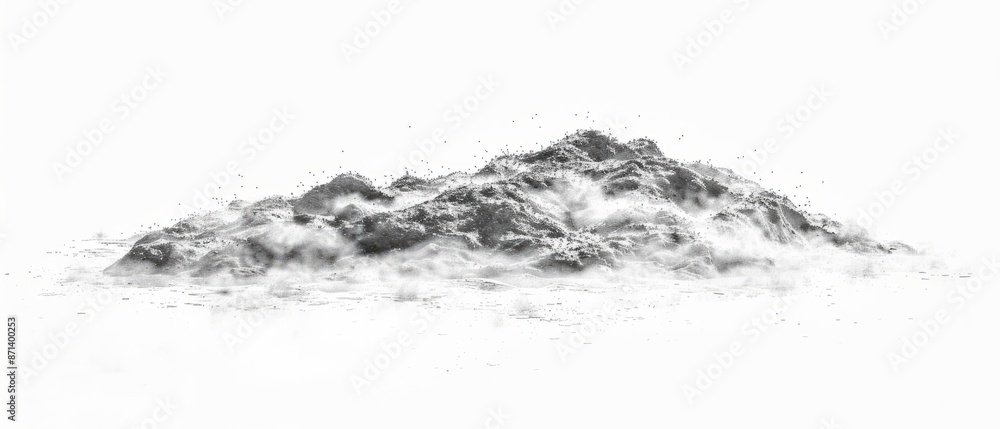 Pencil sketch style, panoramic close-up, high detail scan of dust specks, on white background, Generative AI Pencil sketch style, panoramic close-up, high detail scan of dust specks, on white background, Generative AI