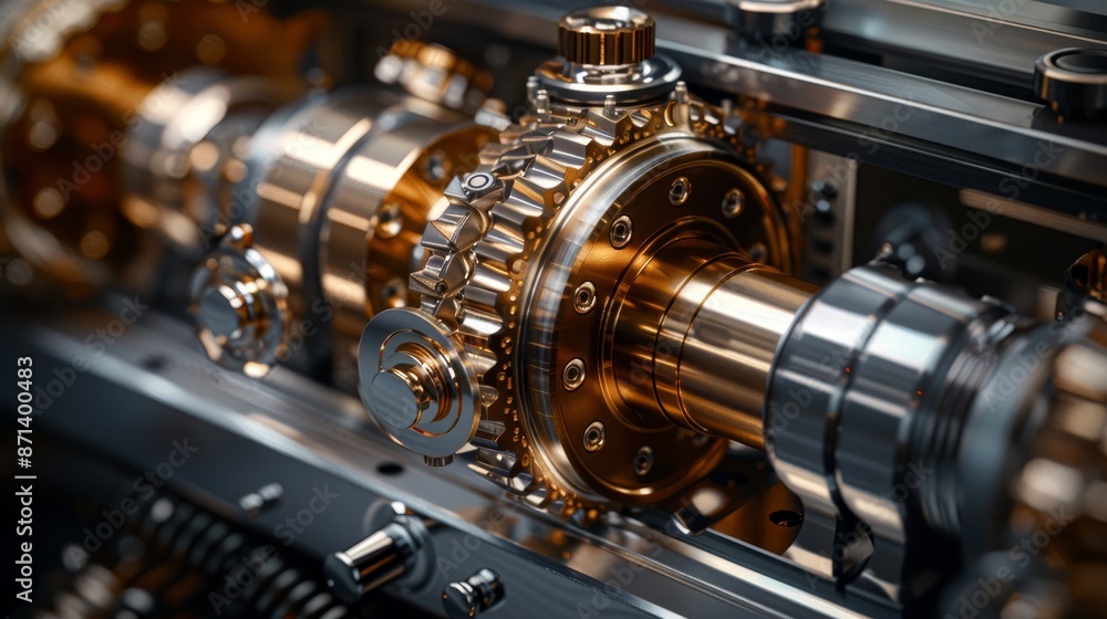Fototapeta premium Detailed close-up of a mechanical device, highlighting the intricate design and innovative technology behind its operation