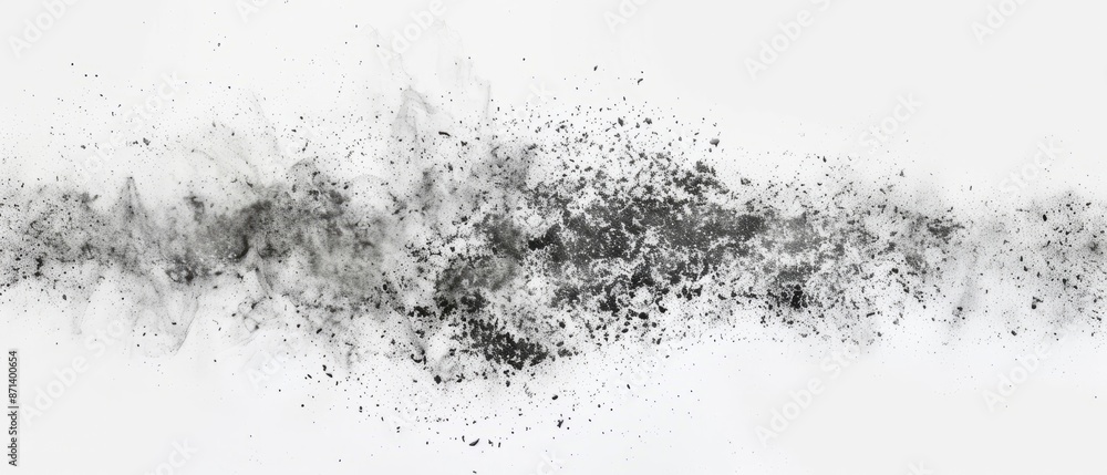 Fototapeta premium Pencil sketch style, panoramic close-up, high detail scan of dusty streaks, on white background, Generative AI