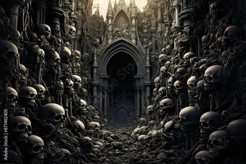 Catacomb of Bones: An Enigmatic Realm Awaits Fantasy  wallpaper photo