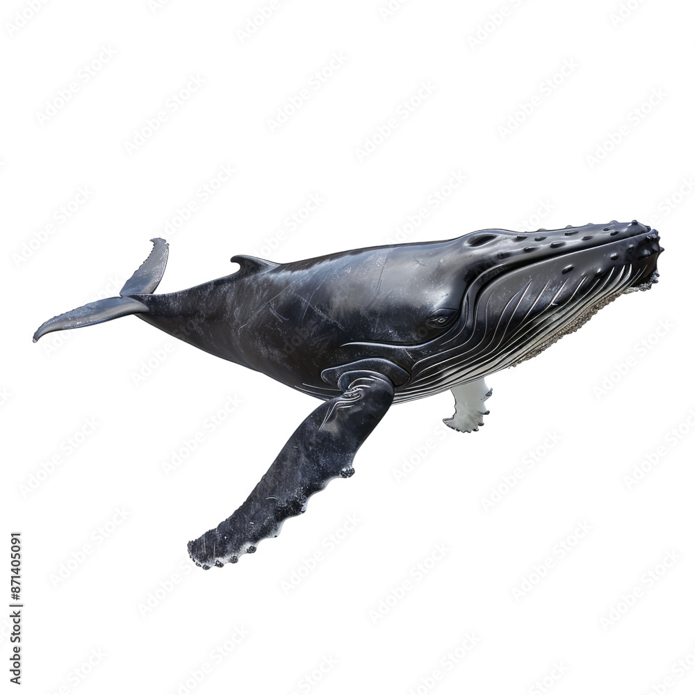 Fototapeta premium Photo of Humpback Whale isolated on transparent background