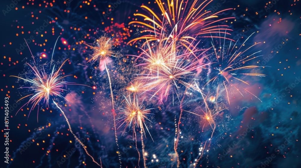 Fototapeta premium Vibrant Fireworks Display
