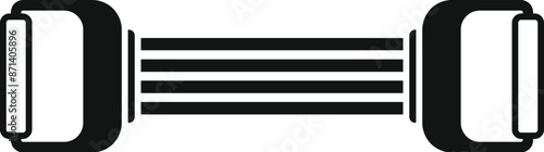 Simple icon of a serial cable connecting two devices using parallel lines for data transfer