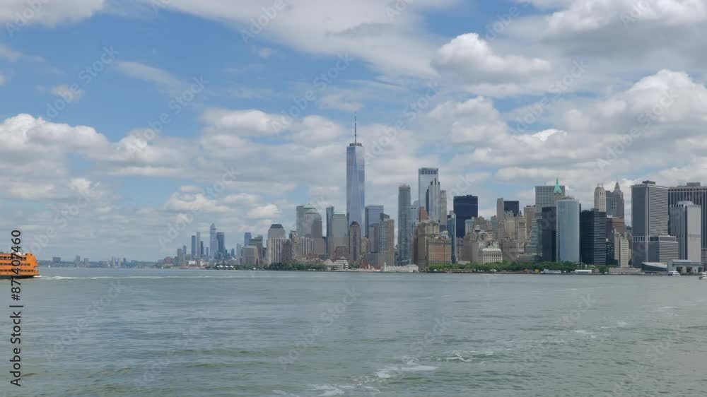 New York City, Manhattan panoramic skyline over Hudson River. New York City, Manhattan panoramic skyline over Hudson River.