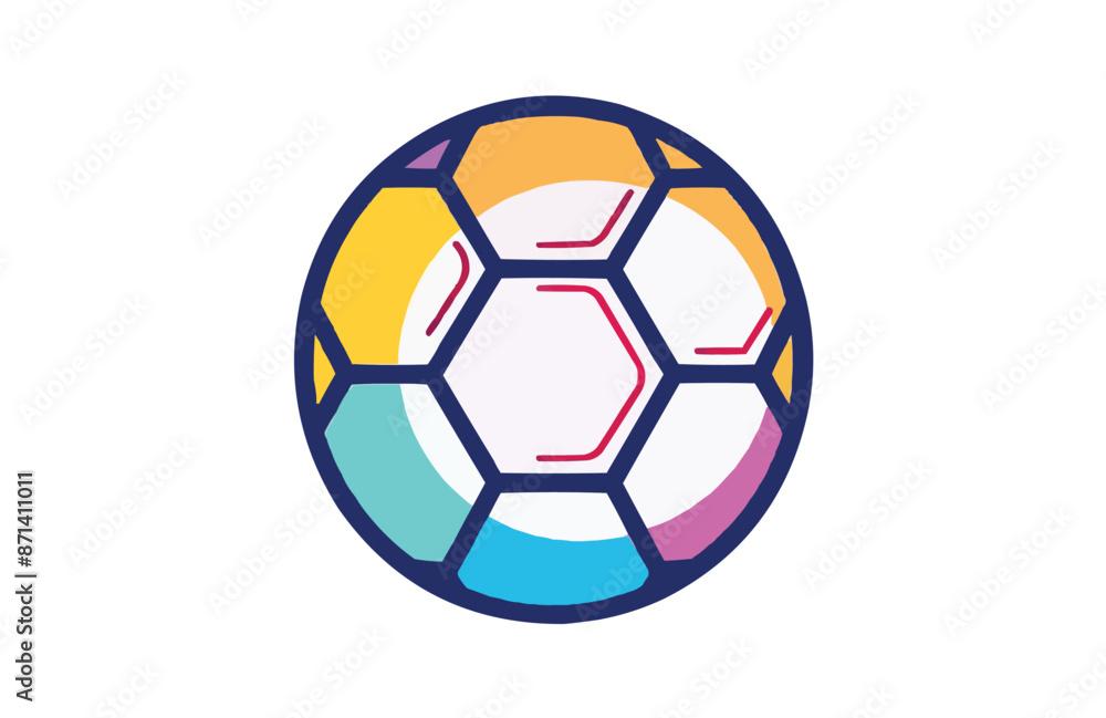 Fototapeta premium Futbol color icon vector, isolated on white background. Beautiful futbol icon.
