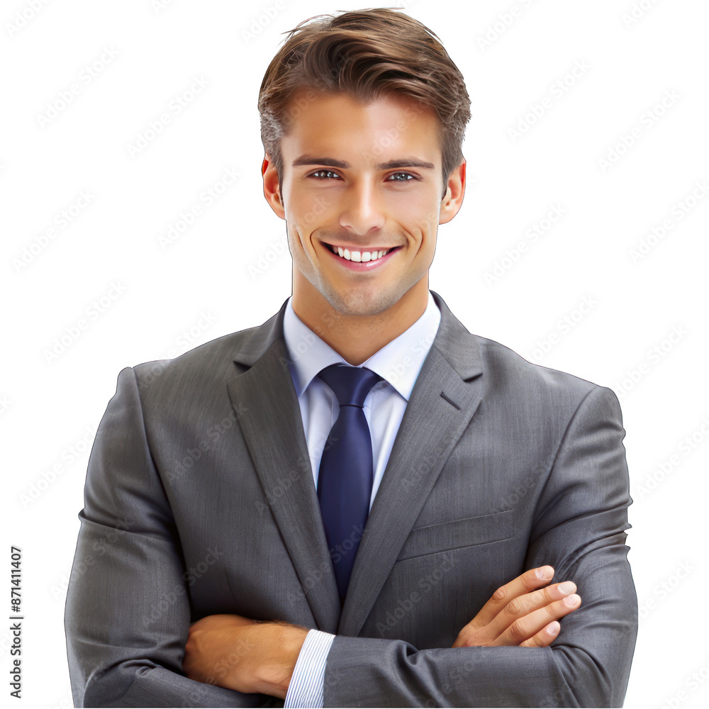 Young and successful businessman portrait isolated on transparent background Young and successful businessman portrait isolated on transparent background