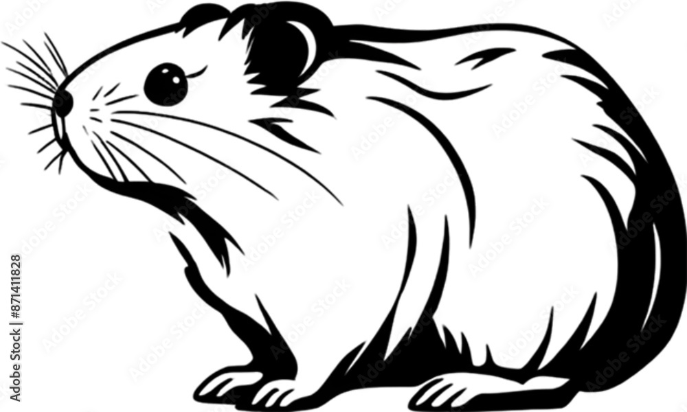 Adorable black stencil hamster, cute pet companion. Adorable black stencil hamster, cute pet companion.