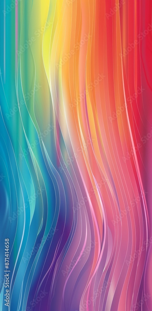 Naklejka premium Colorful abstract rainbow gradient background with wavy lines