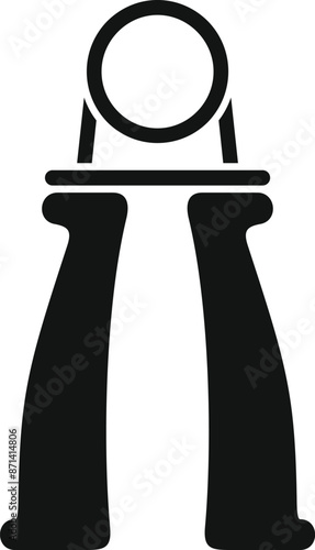 Simple black icon of a hand grip exerciser used for forearm training