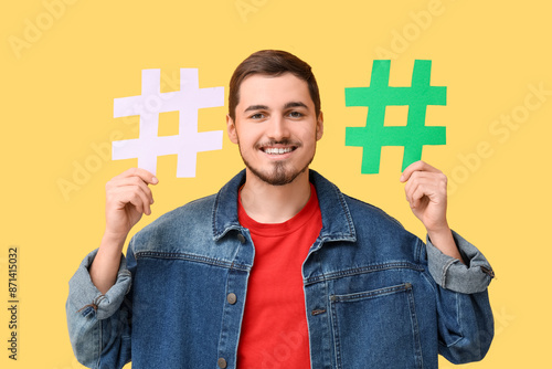 Handsome young man with has...