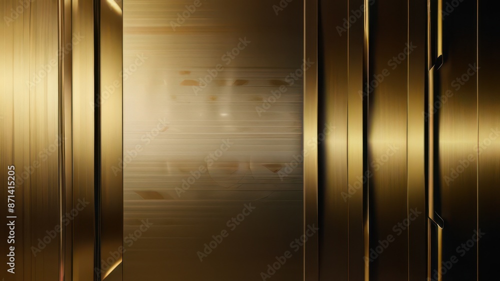 Luxurious gold metallic abstract background with sleek geometric shapes and reflective surfaces. Elegant design for high-end branding, tech, or luxury product imagery. Luxurious gold metallic abstract background with sleek geometric shapes and reflective surfaces. Elegant design for high-end branding, tech, or luxury product imagery.