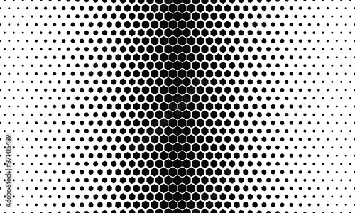 Hexagon seamless halftone effect from center