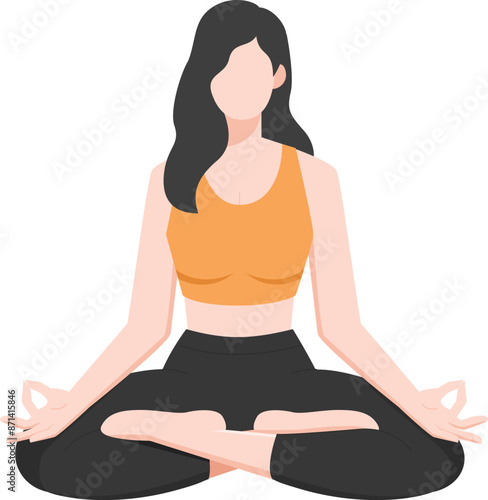 yoga poses woman illustration