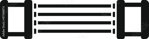 Black silhouette icon of a chest expander isolated on a white background