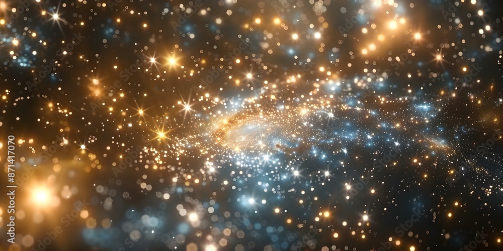 Obraz premium Abstract Space Timelapse Virtual Animation of Bright Glowing Stars. Concept Virtual Animation, Bright Stars, Abstract Space, Glowing, Timelapse