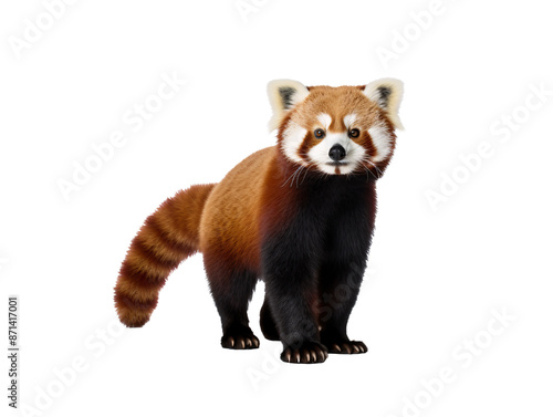 a red panda with a long tail