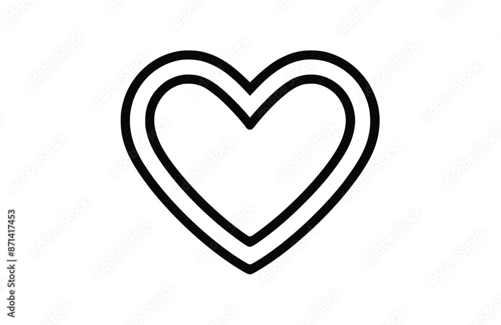 Heart black icon, isolated on white background. Vector illustration. Heart black icon, isolated on white background. Vector illustration.