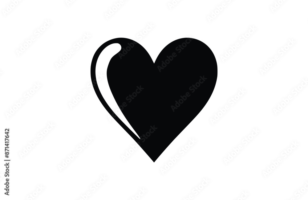 Heart black icon, isolated on white background. Vector illustration. Heart black icon, isolated on white background. Vector illustration.