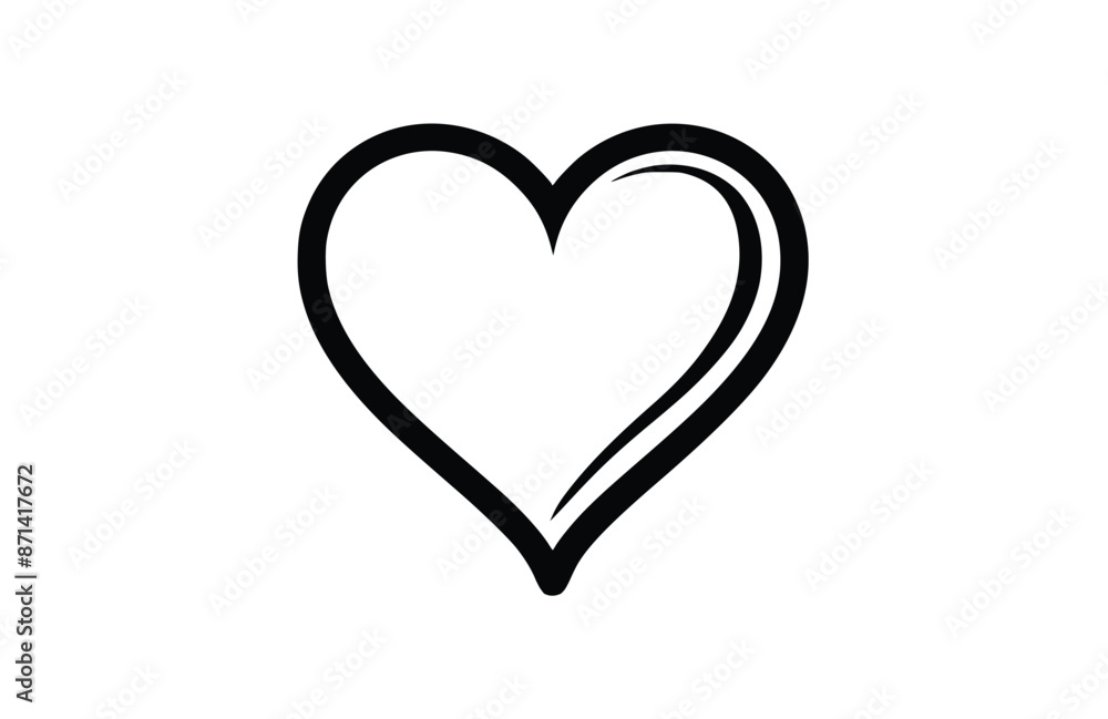 Heart black icon, isolated on white background. Vector illustration. Heart black icon, isolated on white background. Vector illustration.