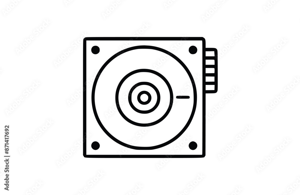 Hdd black icon, isolated on white background. Vector illustration. Hdd black icon, isolated on white background. Vector illustration.