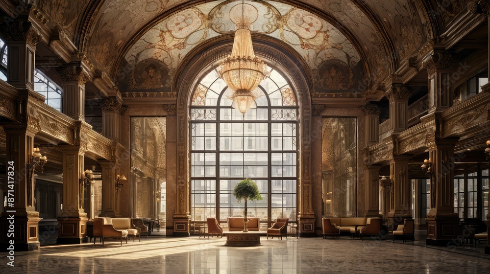 Fototapeta premium chandeliers building interiors