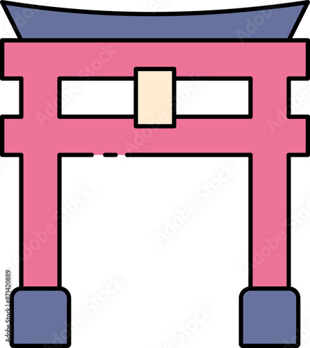 Shinto shrine illustration