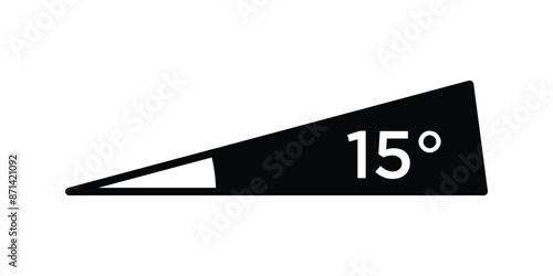15 degree angle icon in triangle.
