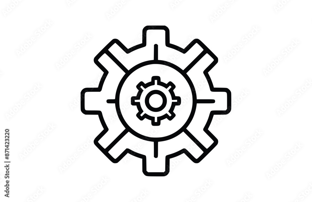 Black gear icon isolated on white background. Beautiful Gear icon. Black gear icon isolated on white background. Beautiful Gear icon.