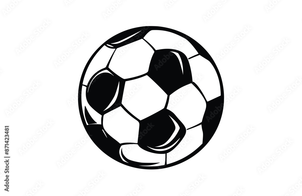 Obraz premium Futbol black icon, isolated on white background. Vector illustration.