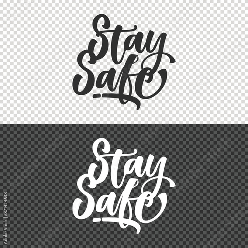 stay safe lettering clipart element design