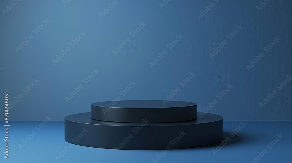 A minimalist geometric podium made of a single solid color, with clean lines and sharp edges A minimalist geometric podium made of a single solid color, with clean lines and sharp edges