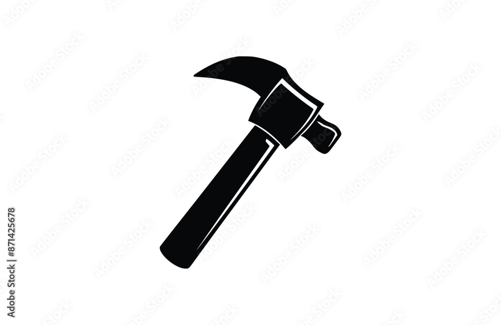 Hammer black icon, isolated on white background. Vector illustration. Hammer black icon, isolated on white background. Vector illustration.