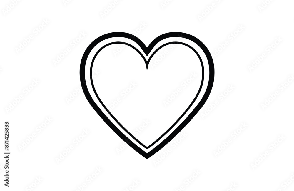 Heart black icon, isolated on white background. Vector illustration. Heart black icon, isolated on white background. Vector illustration.