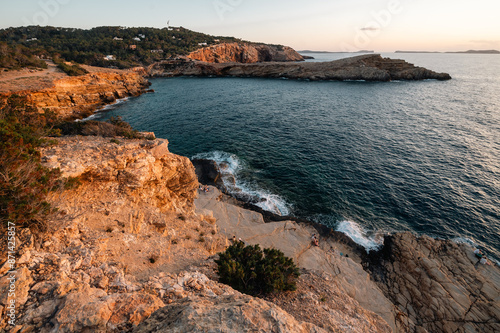 Sunset in Punta Galera in the north of the island of Ibiza in 2024 in summer