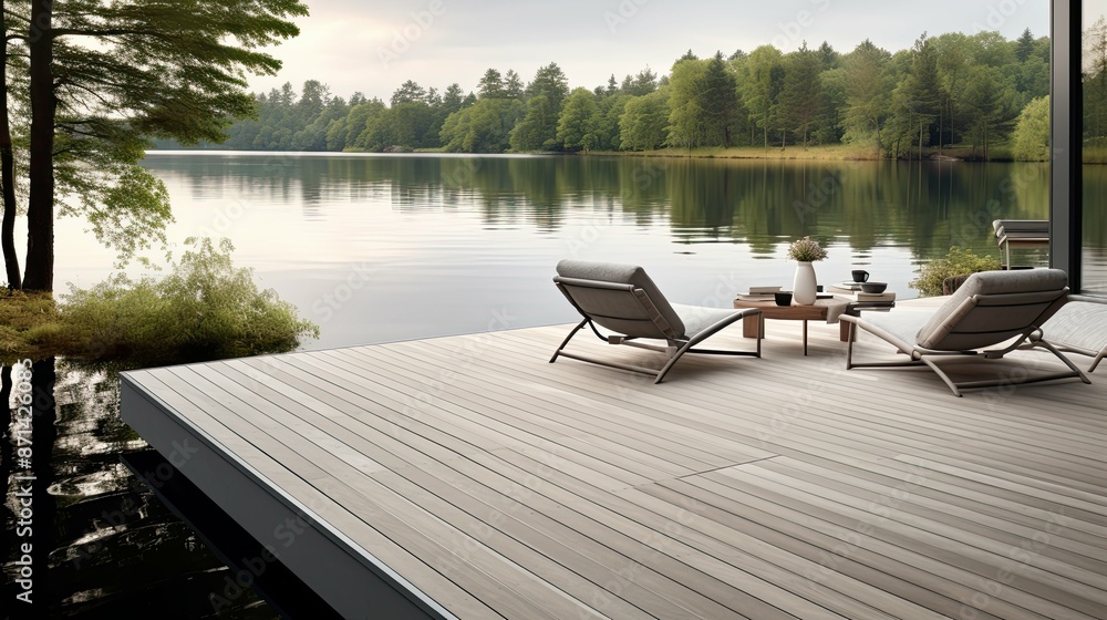 Fototapeta premium harmonizes light gray wood