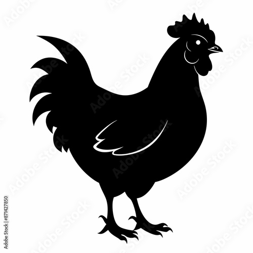 black hen vector silhouette 