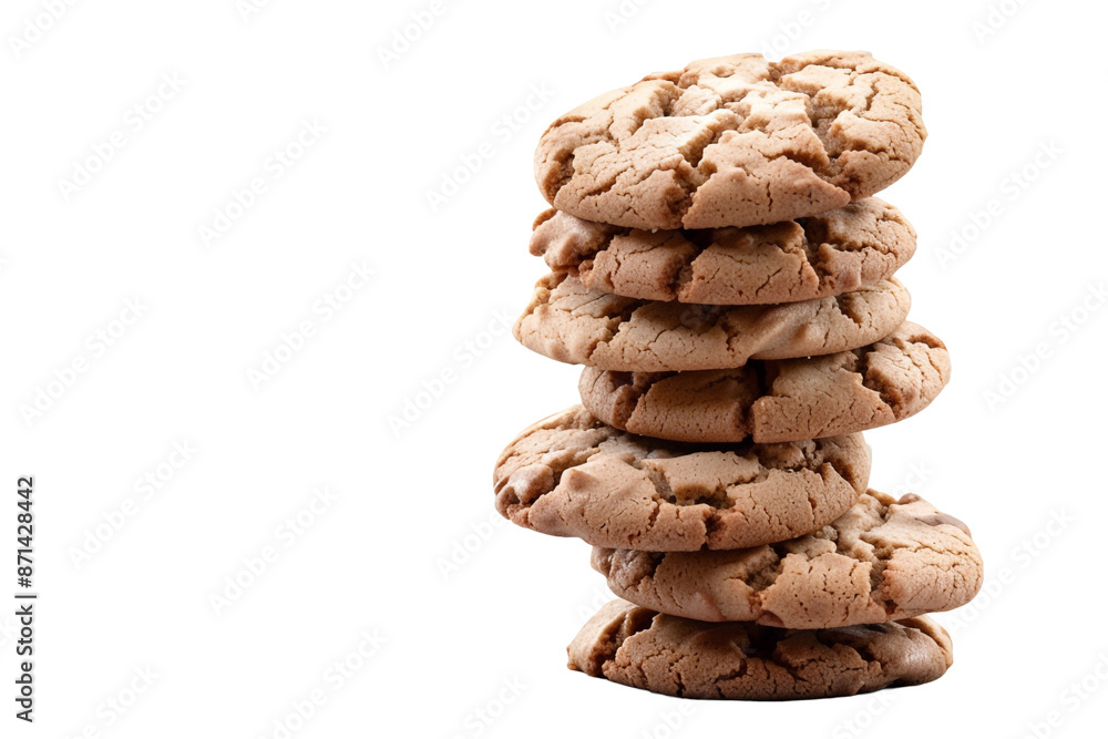 stack of cookies isolated on transparent background