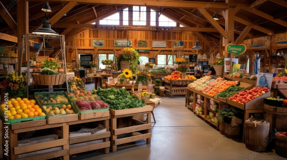 Fototapeta premium market country oranic farm