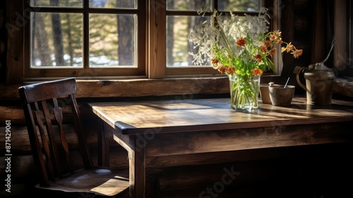 cozy dark wood table